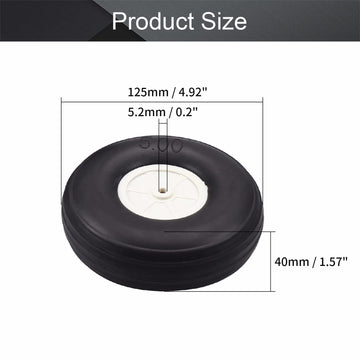 Fielect 5 inch RC Model Airplane Super Light Sponge Tire Tail Wheel Tire and Wheel Sets for RC Car Airplane PU Sponge Tire with