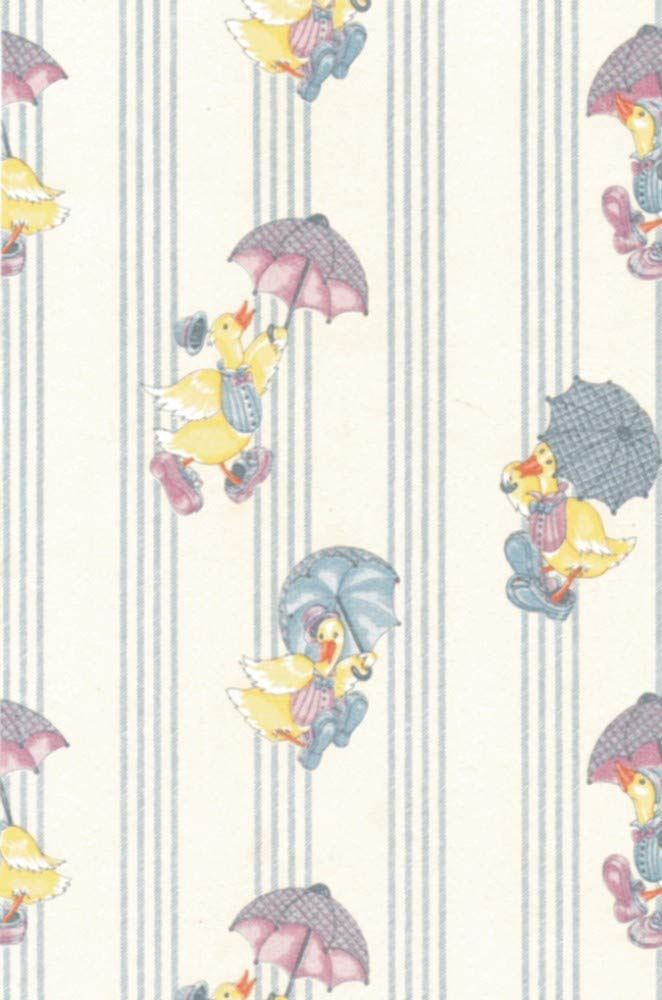Dollhouse Miniature Wallpaper Raining Ducks White 3 pc #MG152D2