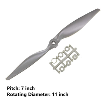 TOP-VIGOR 3pcs CW RC Propellers 1170 11 x 7 Inch 2-Vane RC Vehicle Propellers Replacement for RC Airplane with Adapter Rings Nyl