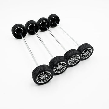 10PCS Toy Car Wheels 25mm Rubber Tire Wheels with Metal Shaft for RC Car Truck DIY Model Toy Wheel Replacement Accessories (2.5x