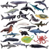 Toymany Mini Ocean Animal Figurines Set - 24 Realistic Plastic Cake Toppers for Kids' Parties, Gifts & School Projects - White