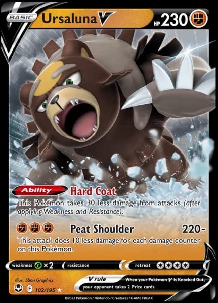 Ursaluna V 102/195- Silver Tempest - Pokemon Ultra Rare Card - Holo Foil