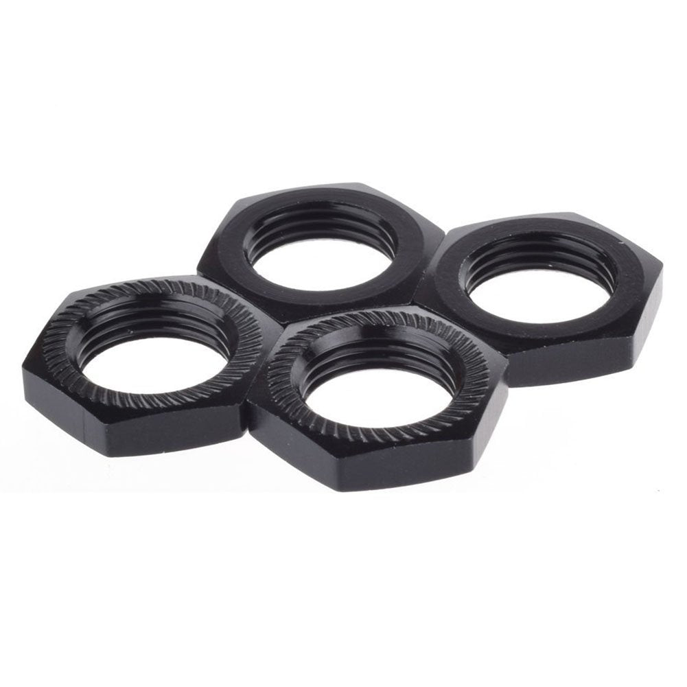 LAFEINA 4PCS 17mm Aluminum Wheel Hex Hub Nut for 1/8 RC Model Car Upgraded Parts (Black)
