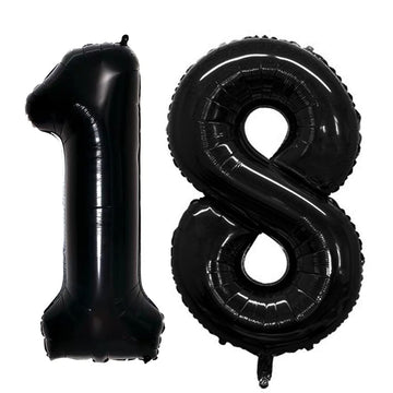 Goer Number 18 Balloons For 18Th Birthday Sweet 18 Party Decorations,42 Inch Jumbo Foil Helium 81 Balloons For 81St Birthday Party Decoration (Black)