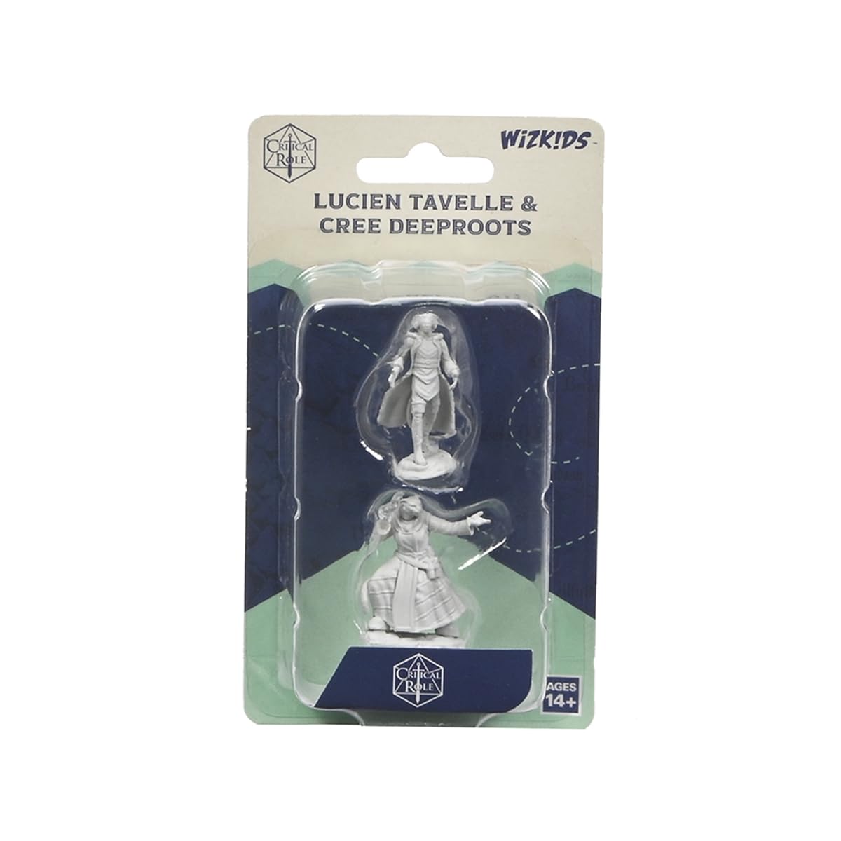 Wizkids Critical Role Unpainted Miniatures: Lucien Tavelle & Cree Deeproots Figures