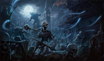 Fantasy North - The Midnight Hour - Tcg Trading Card Game Playmat And Mouse Pad - 24 X 14 Inches - Perfect For Magic Mtg Command