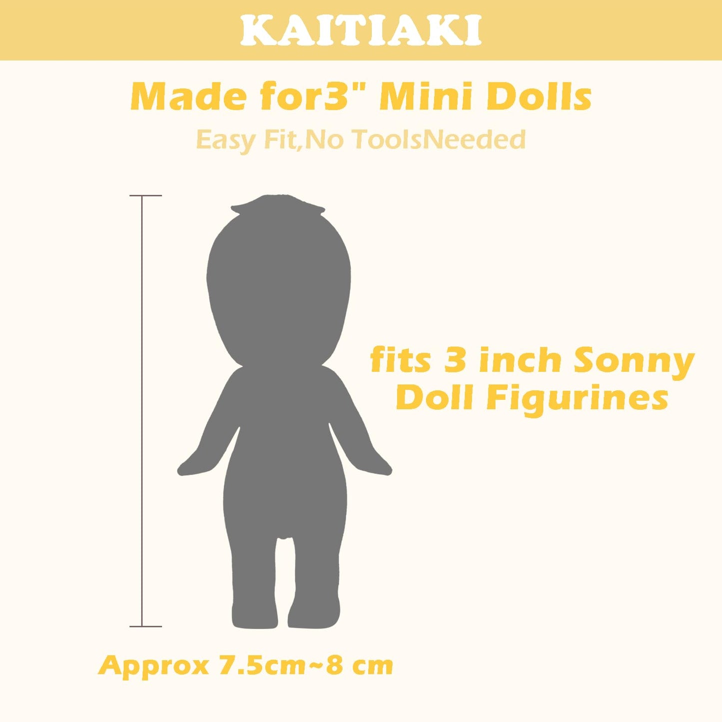 4 Sets Doll Clothes for Sonny Angel fit for 3 Inch Collectible Dolls for mature-themed Collectors Includes Tops and Skirts for Display and Decoration (Lemon Cream Dream)