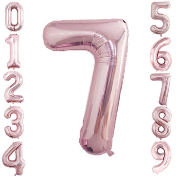Goer Rose Gold Foil Balloons Number 7,Huge Number Balloons For 7Th Birthday Party Supplies Anniversary Decorations(3 Pcs,42 Inch,32 Inc,16Inch)