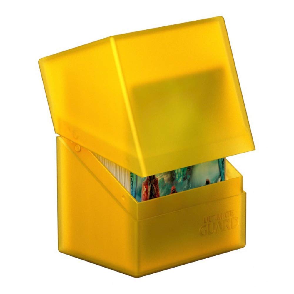 Ultimate Guard Boulder 80+, Deck Case For 80 Double-Sleeved Tcg Cards, Amber, Secure & Durable Storage For Trading Card Games, Soft-Touch Finish