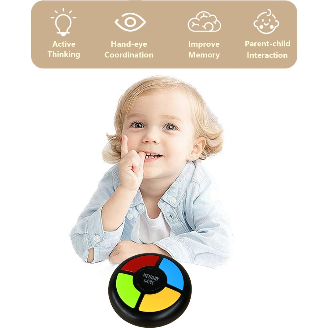 tingbowie Light Up Memory Game Handheld Electronic Toys Color Memorizing Classic Board Games Quiz Game with Lights and Sounds (9