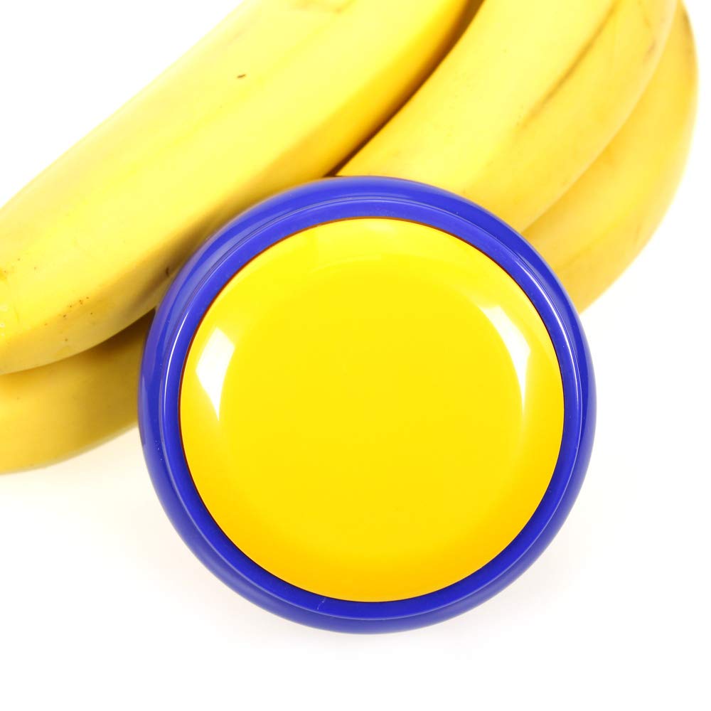 NESIGHTION Talking Buttons - Voice Recorder with 30 Sec Recording, 3.5x3.5x1.38 IN, Yellow & Blue, Perfect for Gifts & Education