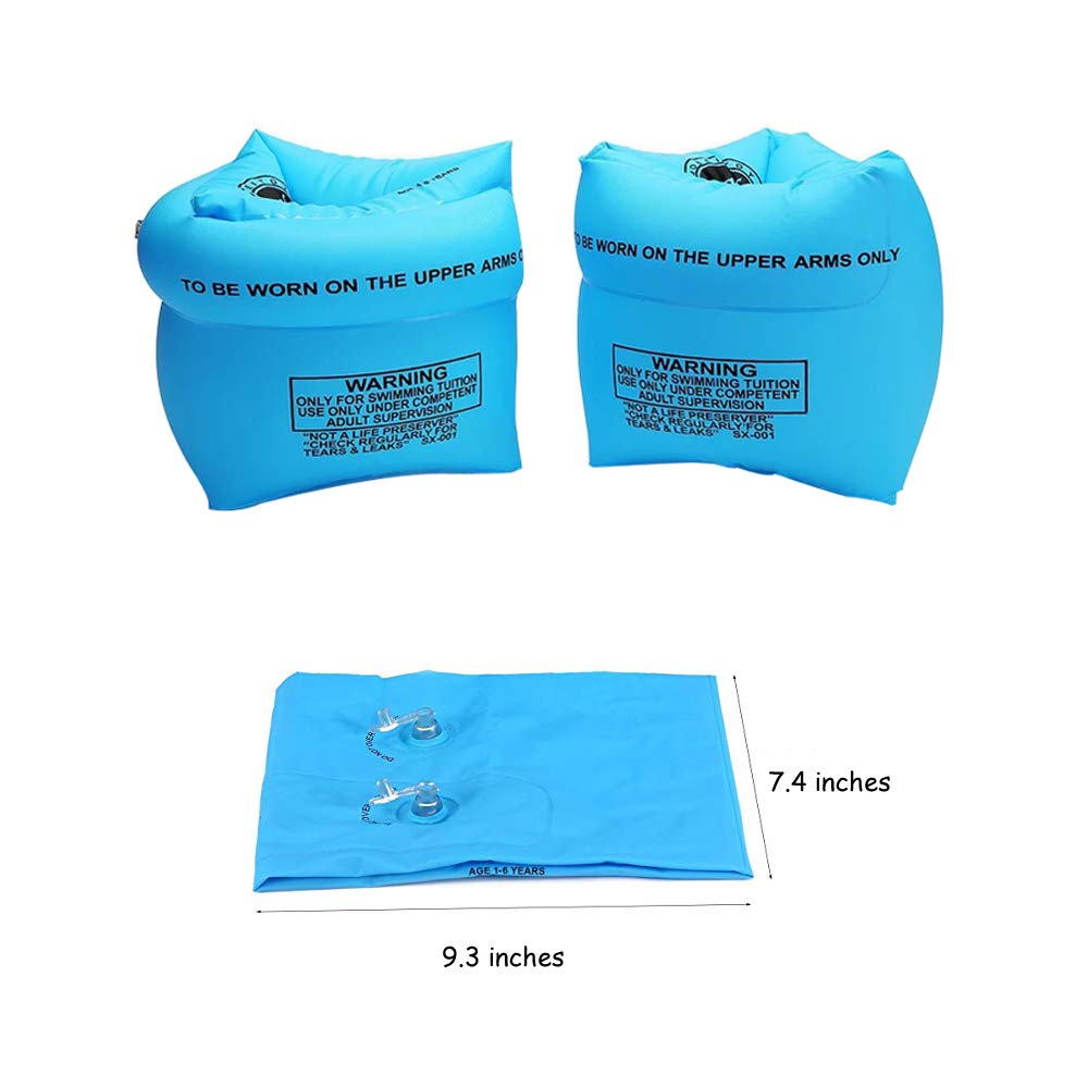Inflatable Arm Floaties For Kids 6-12Yrs, Swimmies For Toddlers Age 1-3-5-7, Water Wings For Kids Toddler Adults 30-50-90-150 Lbs, Pvc Arm Floaties For Pool Swim Ring Float Sleeves