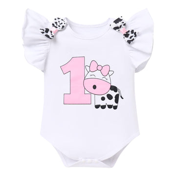Farm Animals 1St Birthday Outfit Girls Baby Cake Smash Romper Tutu Skirt Headband First Cow Theme Farm Birthday Party Supplies Decorations Photo Shoot My 1St Rodeo Birthday Western Cowgirl White 1T