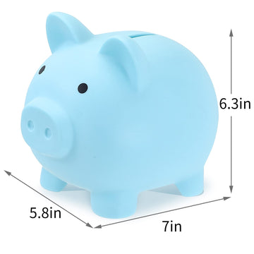 Extra Large Piggy Bank,Coin Bank For Boys And Girls,Unbreakable Plastic Money Bank,Cute Pig Money Box,Practical Gifts For Birthday, Festival, Baby Shower(Blue)