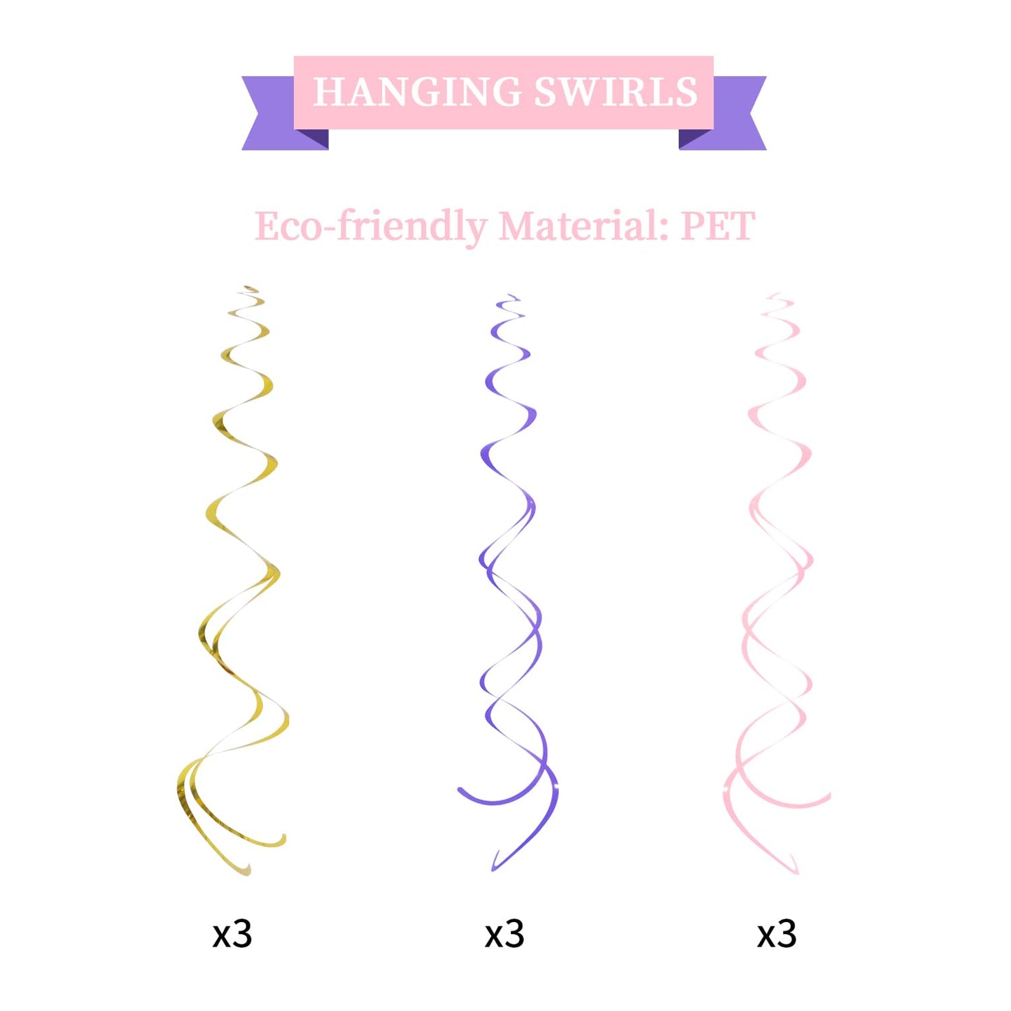 LITAUS, Birthday Decorations, NO DIY - Pack of 17 | Macaron Happy Birthday Banner, Honeycomb Balls, Swirls, Garland | Happy Birt