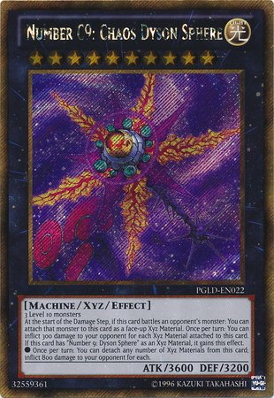 YU-GI-OH! - Number C9: Chaos Dyson Sphere (PGLD-EN022) - enhanced Gold - Unlimited Edition - Gold Secret Rare