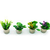 Dollhouse Decoration Plant Pots Miniature Green Potted Miniature Bonsai Model Dollhouse Accessories Decor,1 12 Scale Doll House Miniature Plant Model (4 Different Flower Bots)