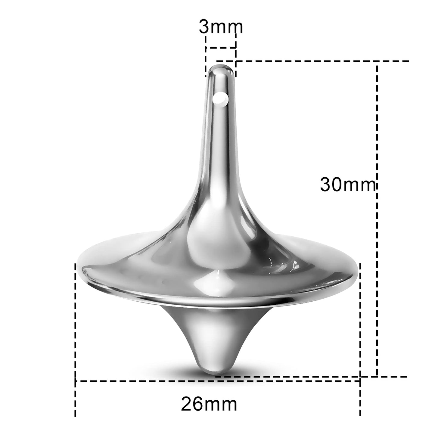 Spinning Top Accurate Metal Spinner Top Desktop Gyro Toys Little Fidget Toys (Silver,Gold, Black)