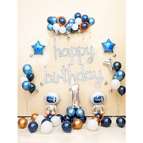 Beishida Silver Happy Birthday Balloon Banner 16 Inch Foil Mylar Birthday Letter Balloon Sign Hand Write Happy Birthday Balloons