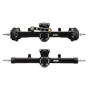 INJORA Front & Rear Axles Set +4mm Extended Black Axles Upgrades Set for SCX24 Deadbolt JLU C10 Bronco Gladiator Axial 1/24 RC C