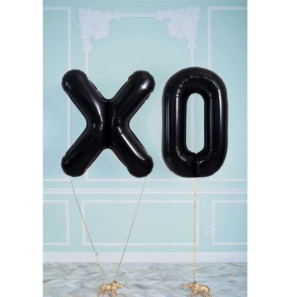 Toniful 40 Inch Large Black X Letter Balloons Jumbo Helium Balloons,Foil Mylar Big Alphabet Balloons For Birthday Party Annivers