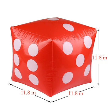 11.8'' Jumbo Inflatable Dice, 2pack Outdoor Fun Giant Inflatable Dice Set and 12mm 10pcs Dice for Indoor and Outdoor Broad Game,