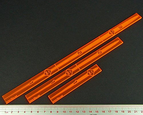 Litko Space Fighter Multi-Range Fire Gauge Set | Compatible With Star Wars: X-Wing | Set Of 3 (Fluorescent Orange)