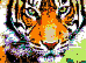 StickTogether Huge Mosaic Puzzle Poster Kit - Large Tiger, 40” x 36”, Paper, No Mess Paint by Sticker, Group Project Activity