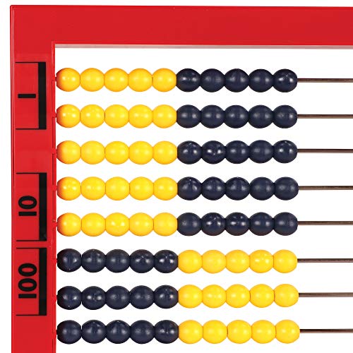 Learning Resources 2-Color Desktop Abacus, Red Frame, Color Coded, Math Concepts, Ages 5+