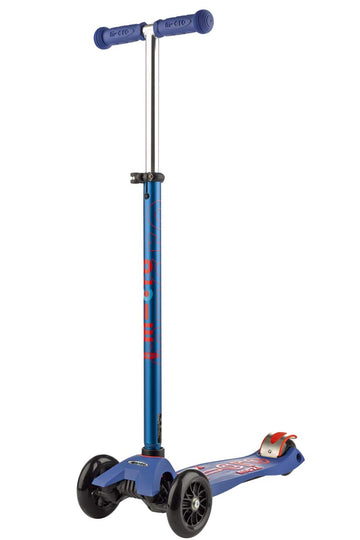 Micro Kickboard Maxi Deluxe Scooter - 3-Wheeled, Lean-to-Steer, Blue, Kids, Model MMD023, Polyurethane Material