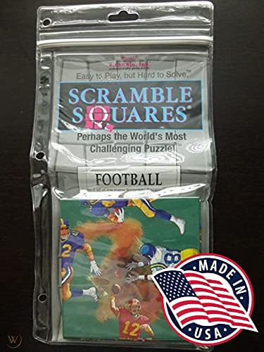 B.Dazzle Scramble Squares Football Puzzle - 9 Piece Laminated Cardboard Mind Game for All Ages - 12"x12"