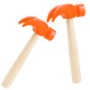 2 Pack Wooden Hammer Toys Simulation Hammers Maintenance Tools Educational Toys for Kids Birthday Party Games Supplies (Orange)