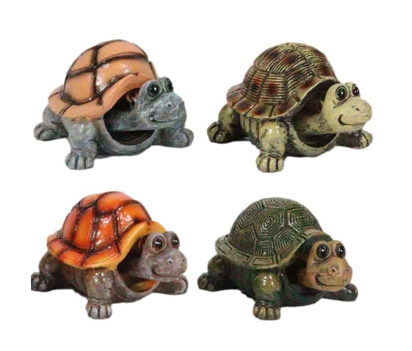 Ebros Nautical Marine Colorful Shell Sea Turtles Tortoises Bobblehead Figurines Set Of 4 Symbol Of Fortune And Luck Zen Feng Shu