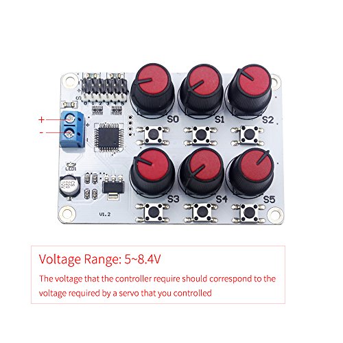 RC Digital Servo Tester 6 Channels Motor Servo Controller Centering Tool with Over-Current Protection & 2 Control Modes for RC C