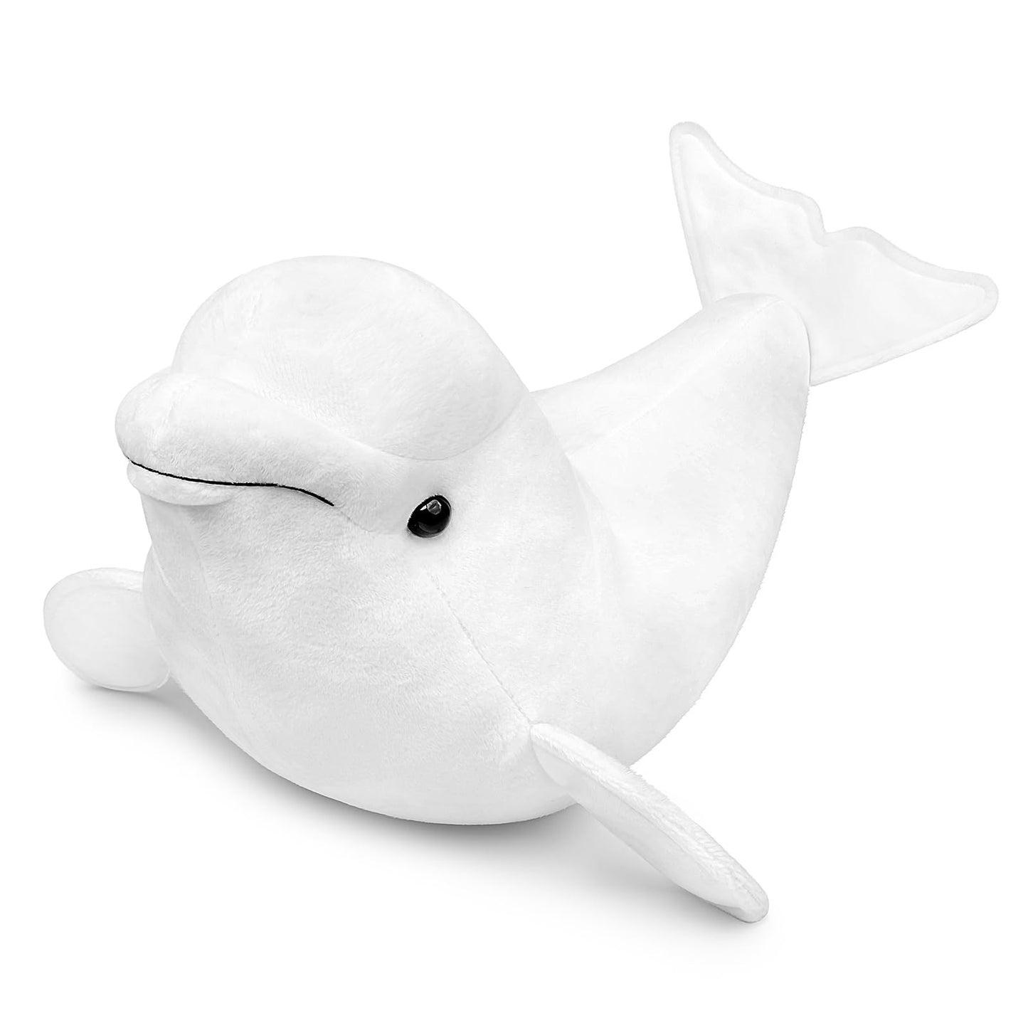 Simulation Bowhead Whale Plush Toy - Black Long Lifelike Whale Stuffed Toys, Super Soft Realistic Sea Simulation Balaena Mysticetus Dolls Plush Gift Collection For Kids, 17Inches (20In Beluga)