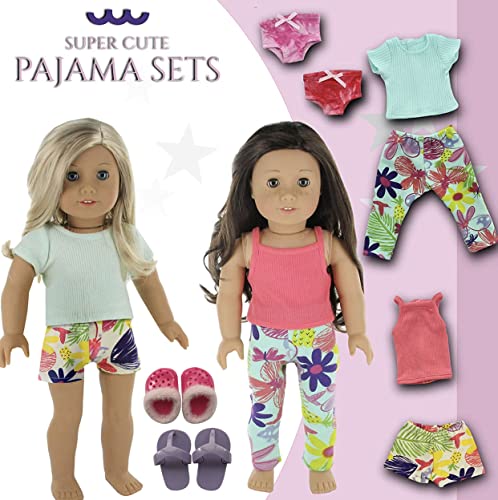 PZAS Toys Doll Bunk Bed for 18 Inch Dolls - 23 Piece Set with Linens & Pajamas, Multicolor, Fits American Girl Dolls