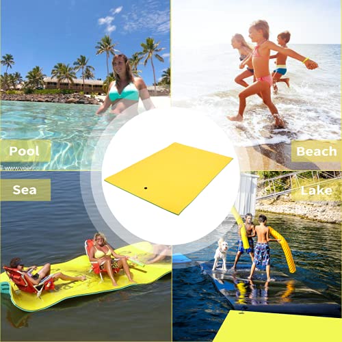 Outroad 12FT Floating Water Pad Mat, 3 Layers XPE Foam Lily Pad for Beach, Ocean, Lake, Roll-Up Floating Island for Water Recrea
