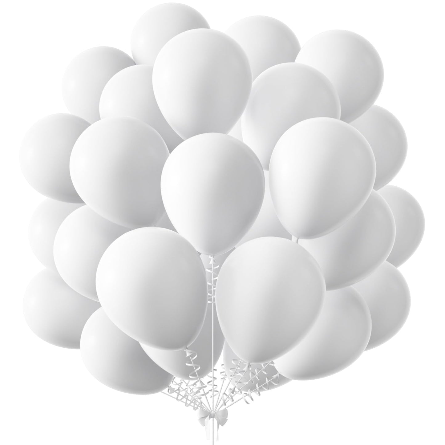 Kalor 12 Inch White Balloons, 50 Pcs Latex Helium Balloons For Kid'S Birthday Party, Baby Shower, Wedding, Graduate Party Decorations