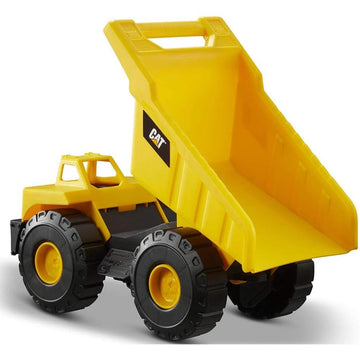 CAT Dump Truck Toy - 10" Plastic Construction Vehicle, Yellow, Articulated Buckets, Ages 3+ - Model 82021