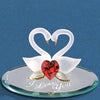 I Love You Swans With Heart Glass Figurine