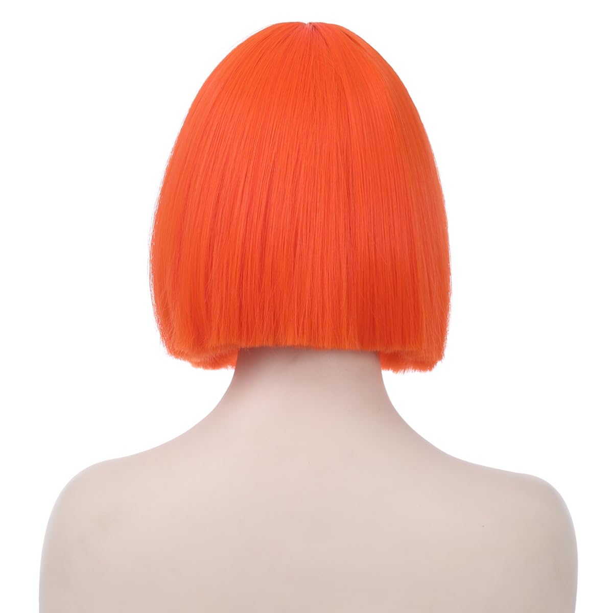 Pattnium Orange Bob Wig Short Straight Orange Bob Wig For Women Bright Orange Wig Middle Part Heat Resistant Cosplay Custume Par
