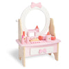 Wooden Vanity Set For Kids, Pretend Play Toddler Makeup Vanity Table Toys With 360 Rotatable Mirror, Beauty Salon Set Includes M