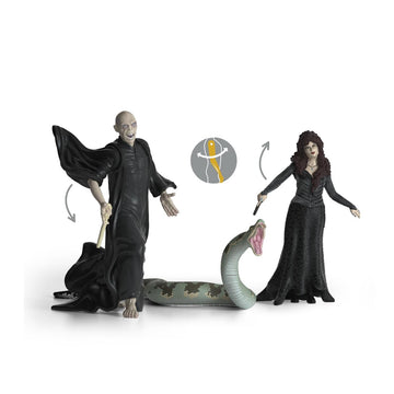 Schleich Wizarding World of Harry Potter 3-Piece Collectible Set with Voldemort, Nagini and Bellatrix Lestrange Figurines