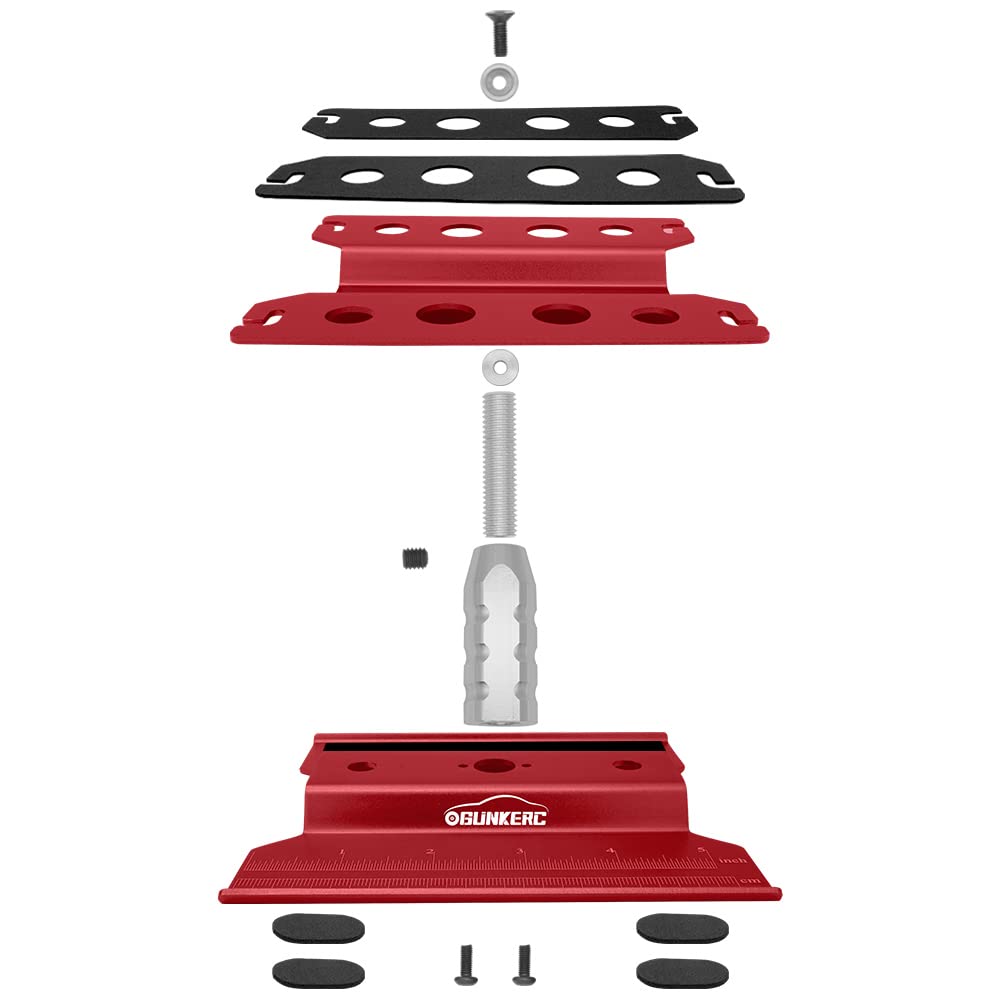 OGUNKE RC Car Repair Work Stand Repair Tool Set 360 Degree Rotation and 521 PCS RC Screws Kit (Red)