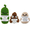 UTEMAN Mini Funny Cucumber 3 inch Knitted Potato Toy Positive Gifts for New Year Birthday Parties & Decoration (3Pcs)