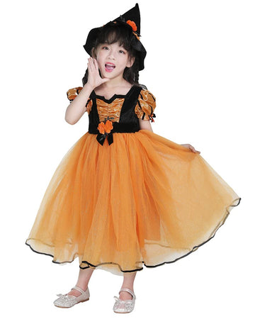 Seasons Children Orange Fancy Fairytale Witch Costume (2-4T)