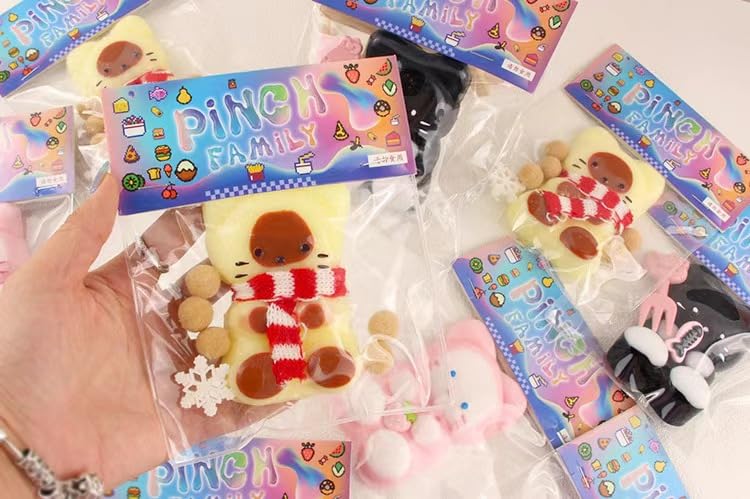 1Pcs Squishy Cat Squeeze Toys,Squishy Cat Kawaii Sticky Squishies Stress Relief Squishies For Kids Party Favors, Pinch Family Sq