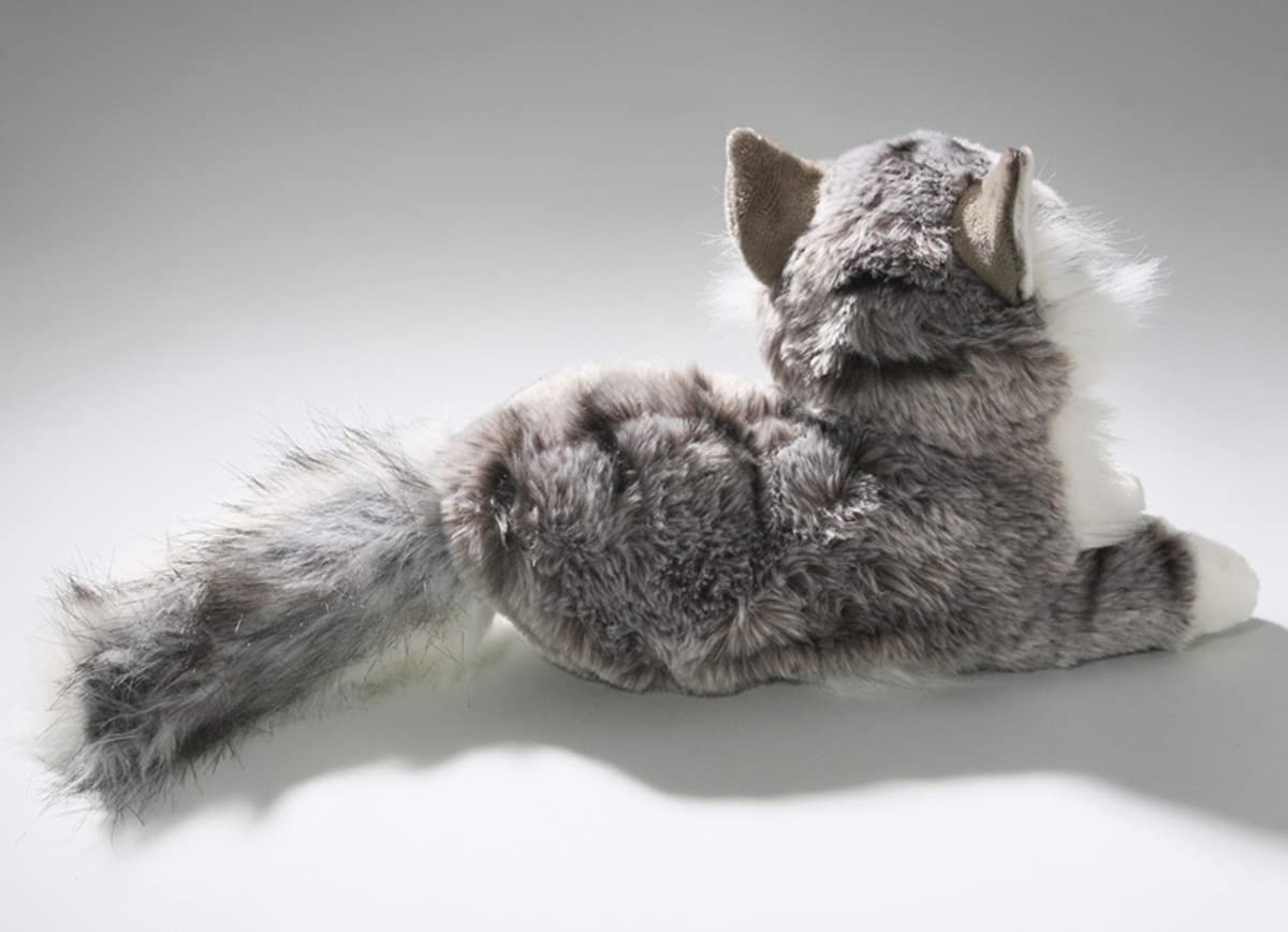 Carl Dick Maine Coon Plush Toy - 12 Soft Stuffed Animal, Grey-White Color, Perfect for Kids and Cat Lovers