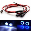 MOHERO 2 LEDs Angel Eyes & Demon Eyes LED Light Headlights for 1/10 RC Model Crawler Cars Headlamps (Blue+White, 10mm)