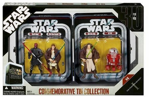 Star Wars Episode 1 The Phantom Menace Commemorative Tin Collection With R2-R9, Darth Maul, Obi Wan Kenobi & Qui Gon Jinn Rare
